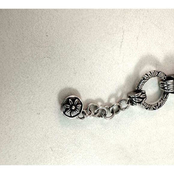 Brighton Sunflower Silver toned Chunky Link Bracelet Swarovsky Accent - Picture 4 of 5
